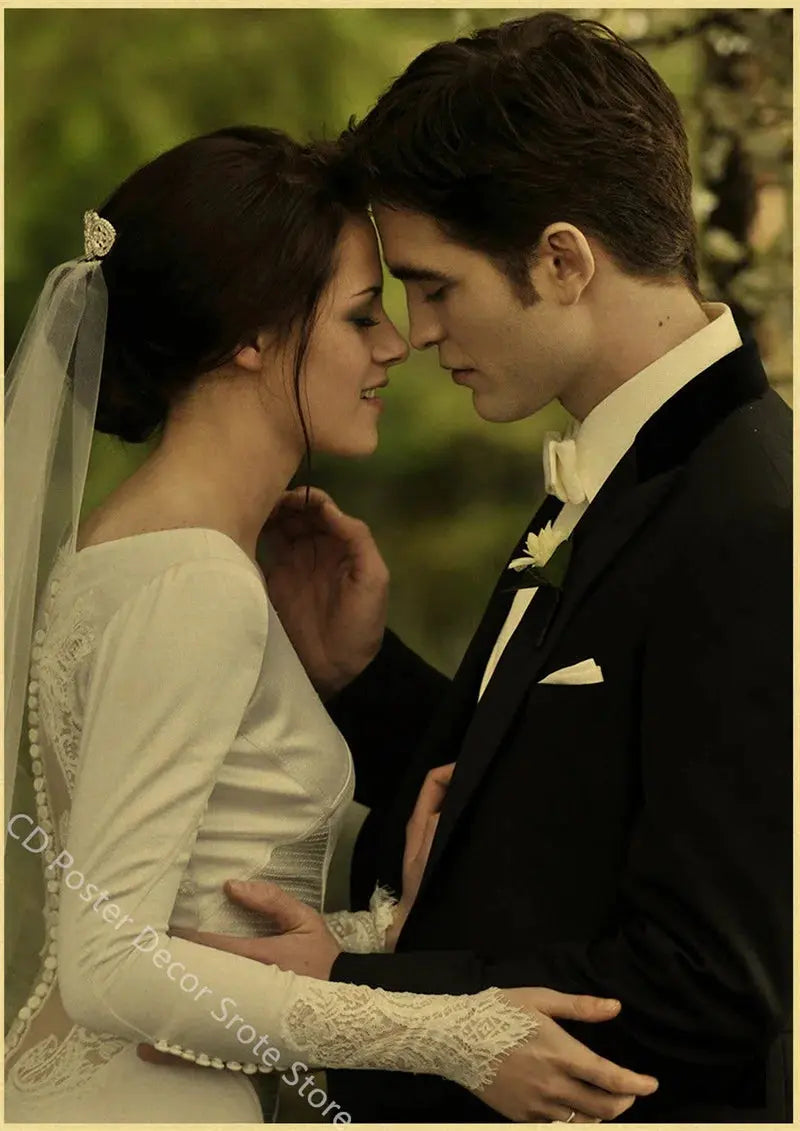 Movie Twilight Poster Edward Bella Retro Kraft Paper Prints Picture DIY Film Vintage Room Home Bar Cafe Art Wall Decor Painting June Wall Art