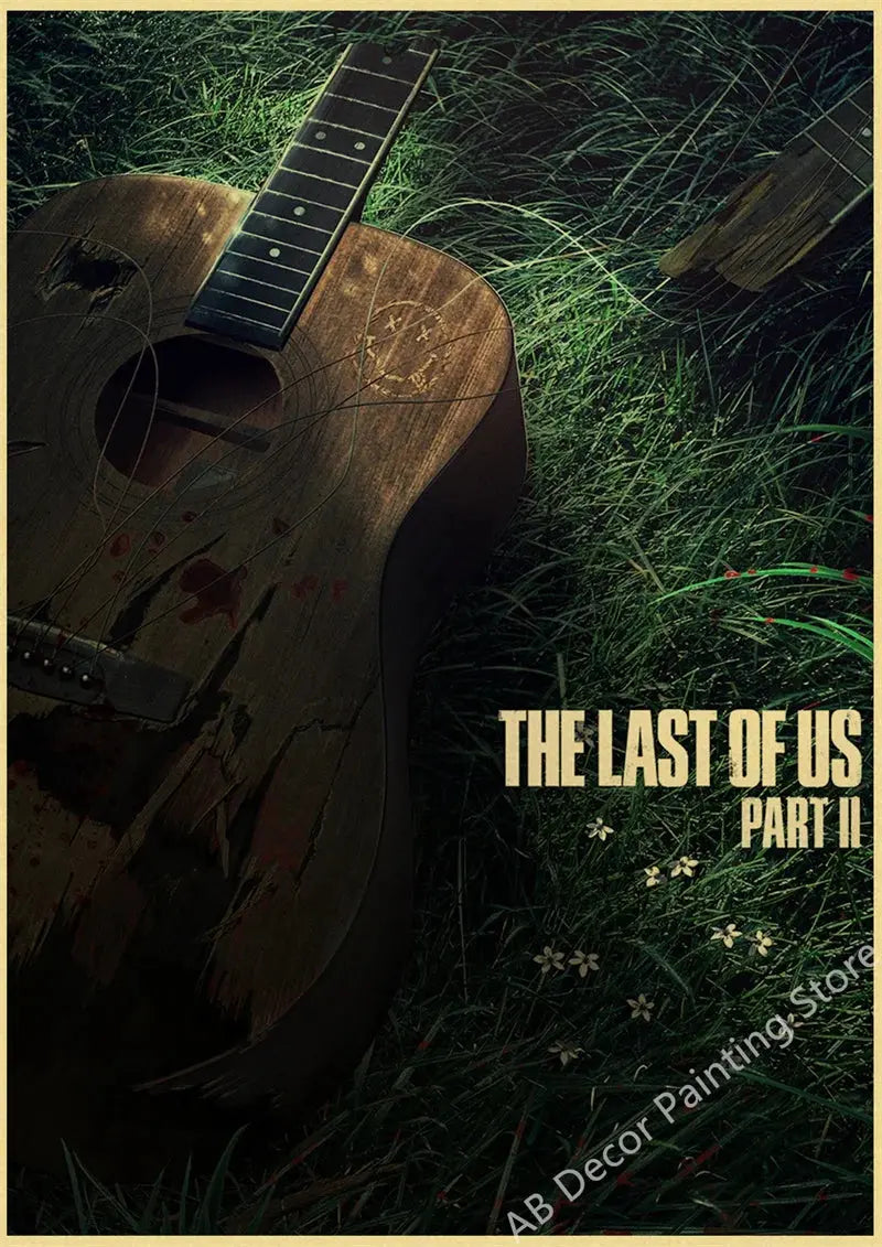 Hot The Last of Us Part 1 2 Poster Abby Ellie Retro Kraft Paper Prints Vintage Home Room Bar Cafe Club Decor Art Wall Painting June Wall Art