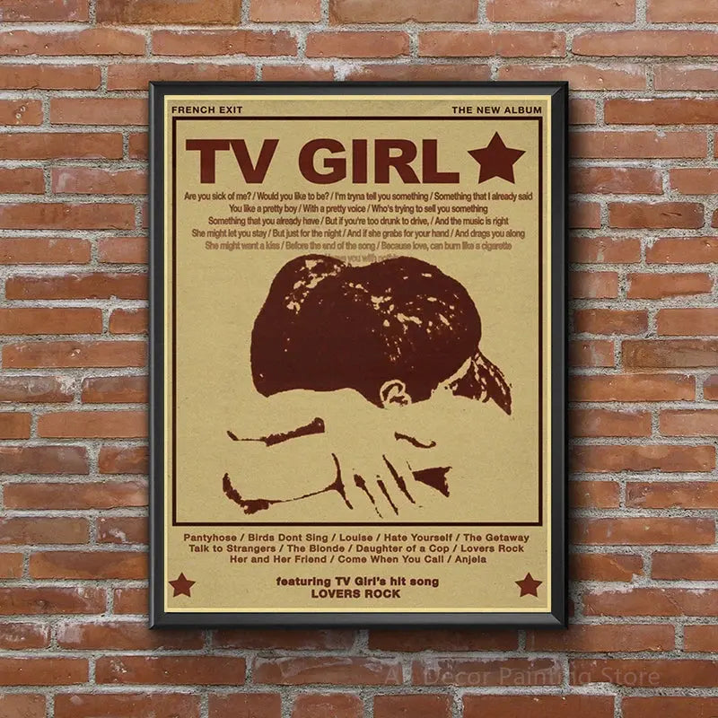 TV Girl Posters Retro Kraft Paper Prints Lovers Rock Vintage Poster Wall Art Painting Study Home Living Room Decoration Picture June Wall Art