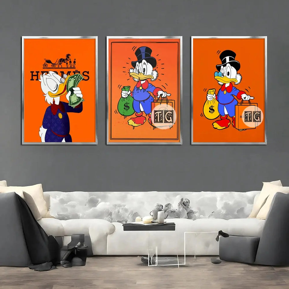 Scrooge Mcduck Motivational Poster Modern Luxury Wall Art Canvas Painting Print Pop Pictures for Living Room Home Decor Cuadros June Wall Art