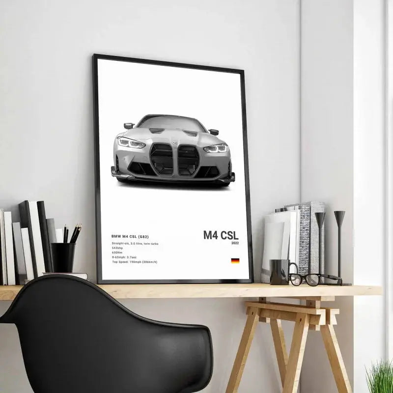 Pop Black And White Poster Wall Art Luxury Supercar F80 M3 M140 GTR HD Oil On Canvas Print Home Living Room Bedroom Decor Gift June Wall Art