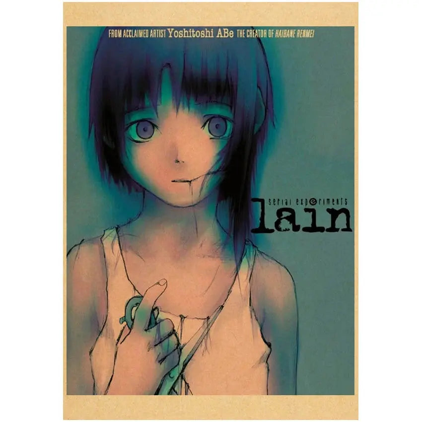 serial experiments lain Poster Anime Wall Art Home Decorative Painting Children's Room Decor Wall Sticker June Wall Art