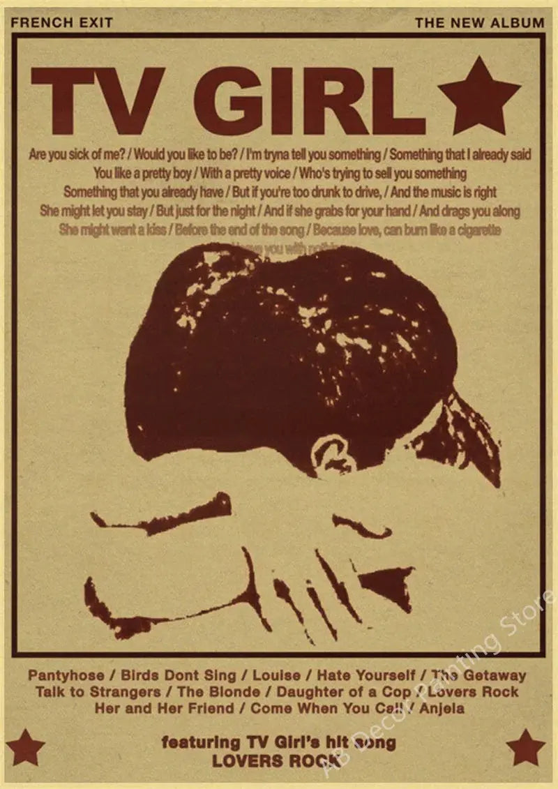 TV Girl Posters Retro Kraft Paper Prints Lovers Rock Vintage Poster Wall Art Painting Study Home Living Room Decoration Picture June Wall Art