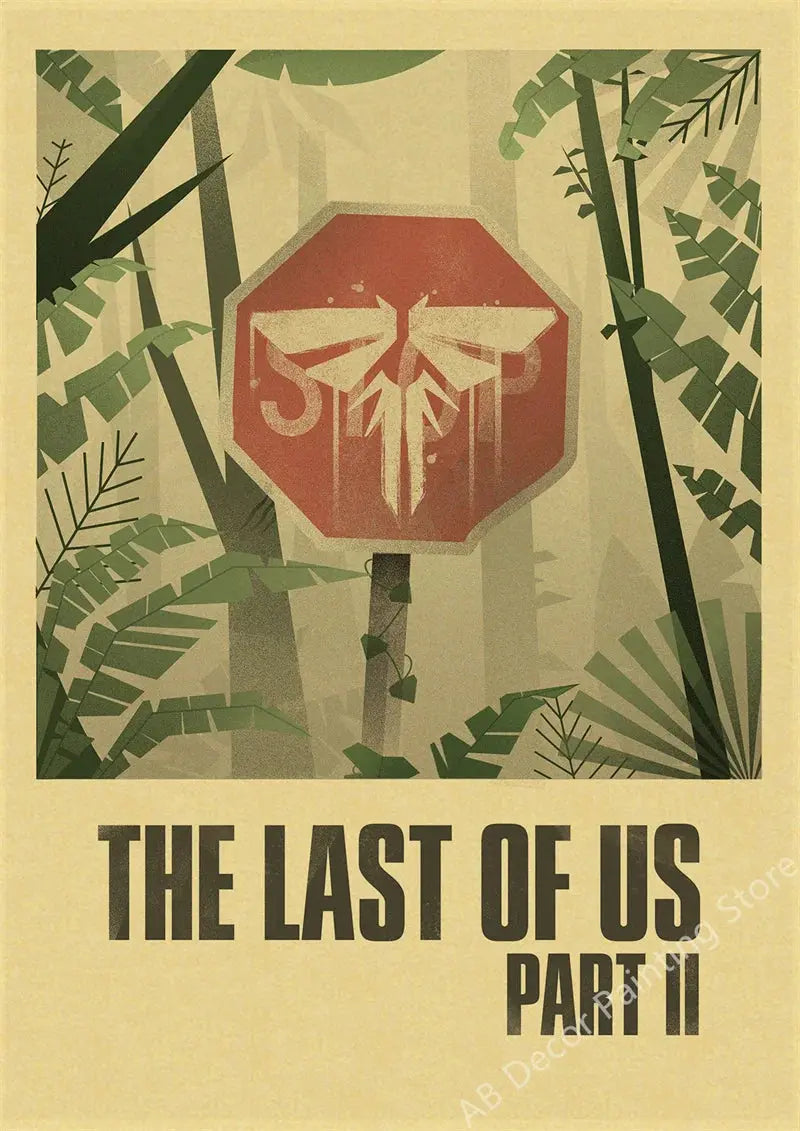 Hot The Last of Us Part 1 2 Poster Abby Ellie Retro Kraft Paper Prints Vintage Home Room Bar Cafe Club Decor Art Wall Painting June Wall Art