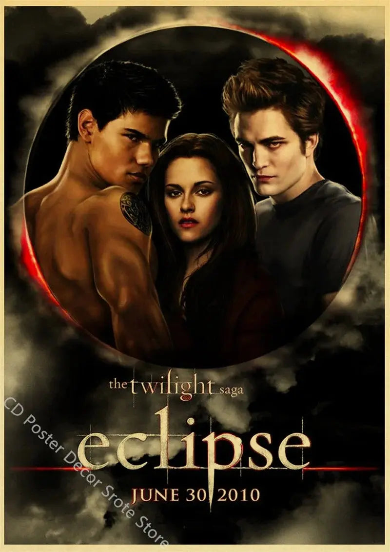 Movie Twilight Poster Edward Bella Retro Kraft Paper Prints Picture DIY Film Vintage Room Home Bar Cafe Art Wall Decor Painting June Wall Art