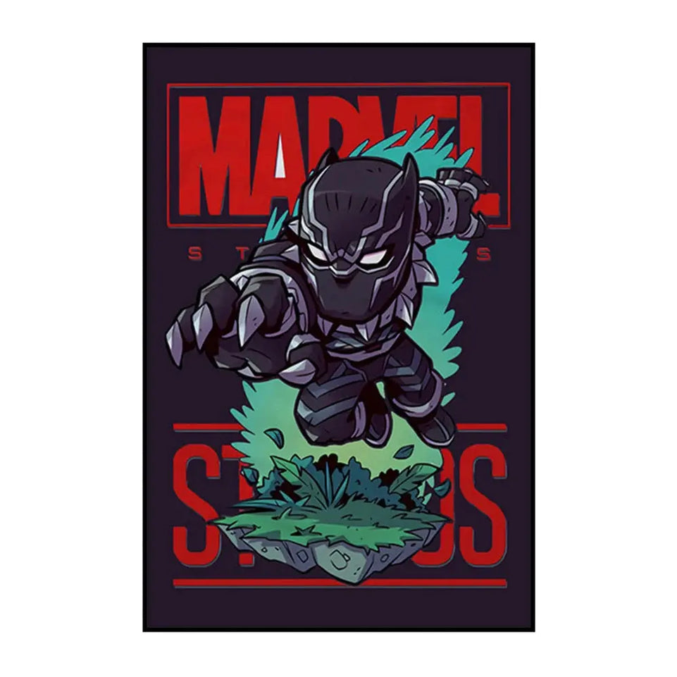 MINISO Marvel Wall Art Posters SpiderMan Iron Man Avengers Superhero Disney Kid Room Decor Cartoon Canvas Painting Picture Print June Wall Art