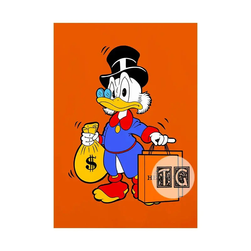 Scrooge Mcduck Motivational Poster Modern Luxury Wall Art Canvas Painting Print Pop Pictures for Living Room Home Decor Cuadros June Wall Art