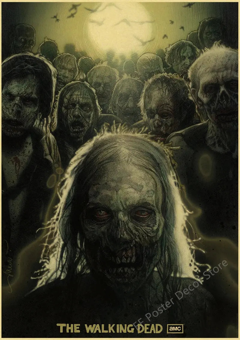The Walking Dead Poster Rick Grimes/Daryl Dixon Prints Posters Horror TV Show Vintage Home Room Art Wall Decor Retro Painting June Wall Art