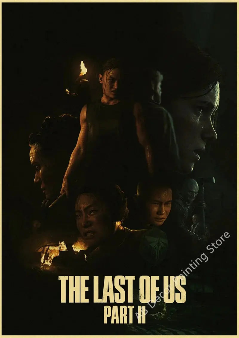Retro The Last of Us Part 1 2 Poster Kraft Paper Prints Picture DIY Vintage Home Room Bar Cafe Art Wall Decor Aesthetic Painting June Wall Art