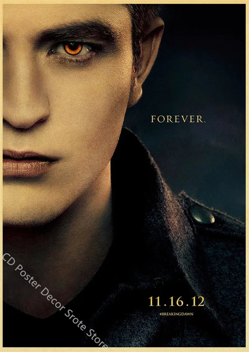 Movie Twilight Poster Edward Bella Retro Kraft Paper Prints Picture DIY Film Vintage Room Home Bar Cafe Art Wall Decor Painting June Wall Art