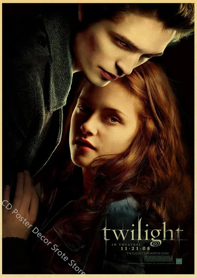 Movie Twilight Poster Edward Bella Retro Kraft Paper Prints Picture DIY Film Vintage Room Home Bar Cafe Art Wall Decor Painting June Wall Art