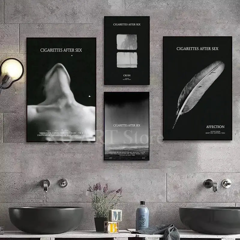 Modern Women Cigarettes After Sex Black Canvas Paintings Posters and Prints Wall Art Pictures for Living Room Decoration Cuadros June Wall Art