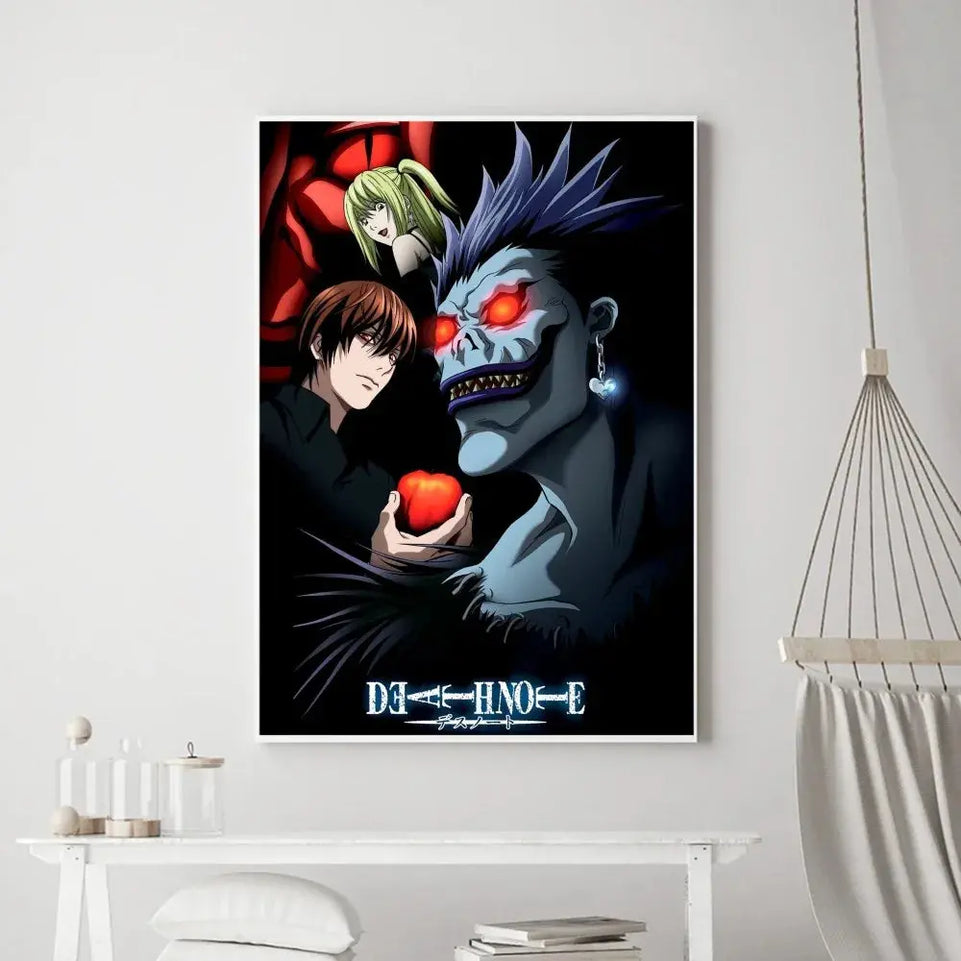 Hot Anime Death Note Poster Prints Poster Wall Painting Bedroom Living Room Wall Bar Restaurant Sticker Small June Wall Art