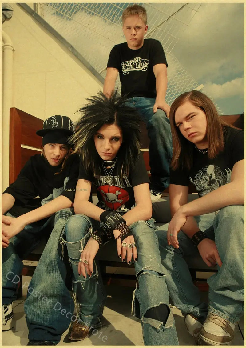 Tokio Hotel Poster German Rock Band Posters Retro Prints Nostalgic Art Wall Painting Vintage Room Home Decor Aesthetic Picture June Wall Art