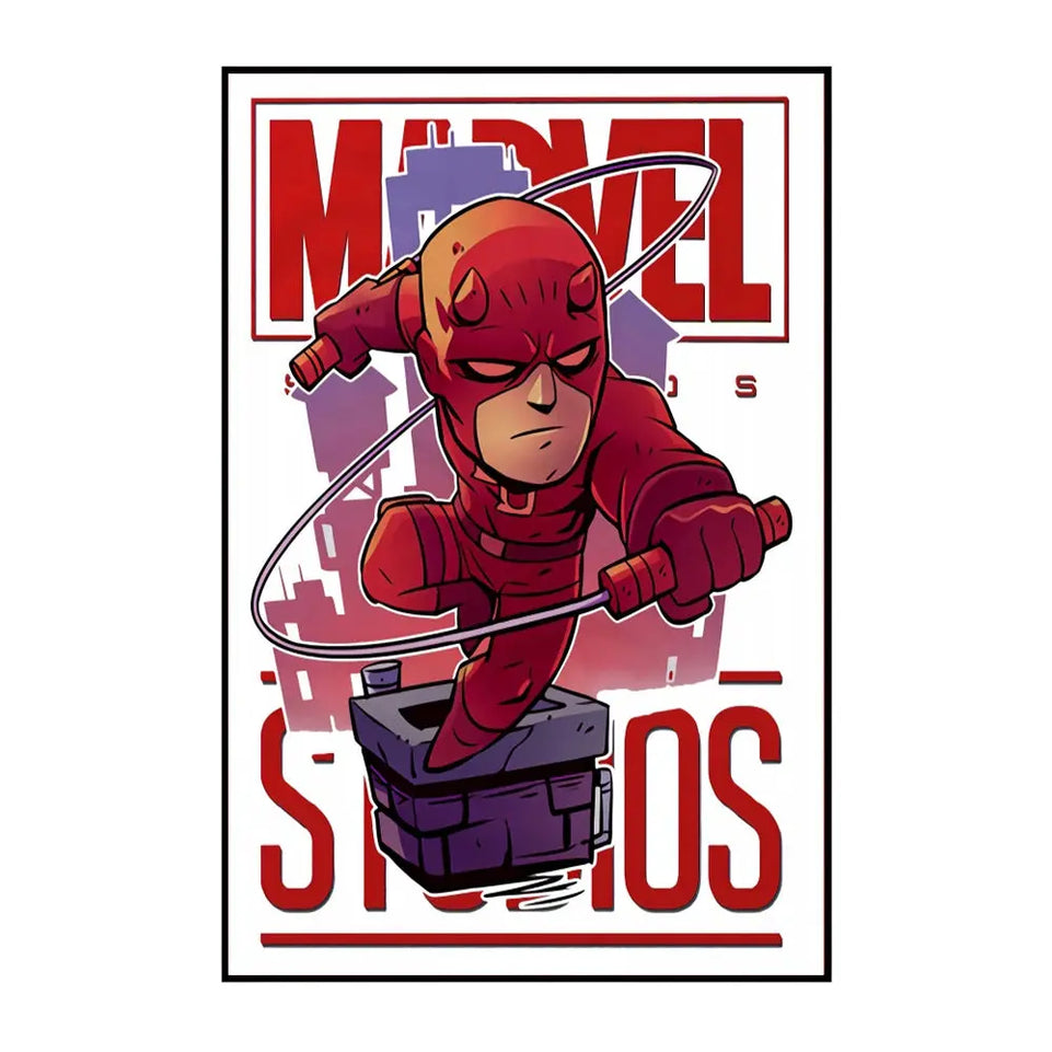 MINISO Marvel Wall Art Posters SpiderMan Iron Man Avengers Superhero Disney Kid Room Decor Cartoon Canvas Painting Picture Print June Wall Art