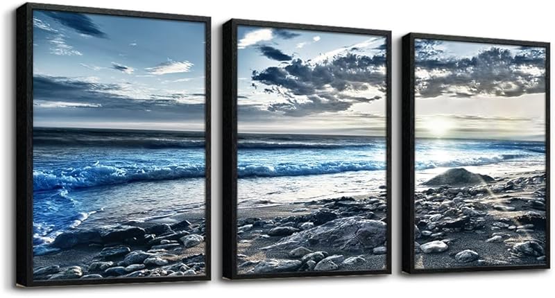 Lapremoly Canvas Wall Art For Living Room Farmhouse Wall Decor For Bedroom Office Wall Decoration Blue Beach Wall Painting Ocean Sea Wave Pictures Poster Print Artwork Room Home Walls Decor 3 Piece https://www.amazon.com/dp/B0BKZXPF6N