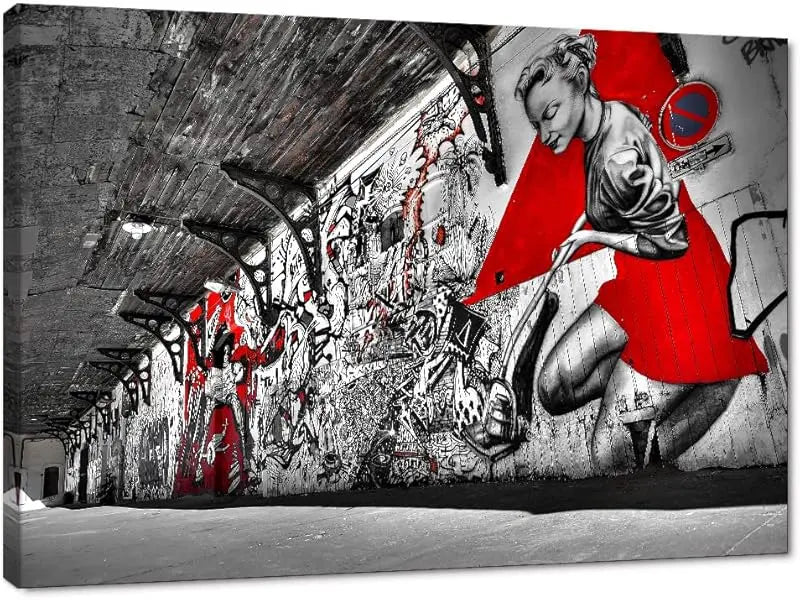 Yatsen Bridge Classic Street Art Banksy Graffiti Wall Art Behind The Curtain Posters Canvas Paintings Colorful Graffiti Pictures Prints Framed for Living Room Home Decor(36''W x 24''H) https://www.amazon.com/dp/B07ZVHB9FP