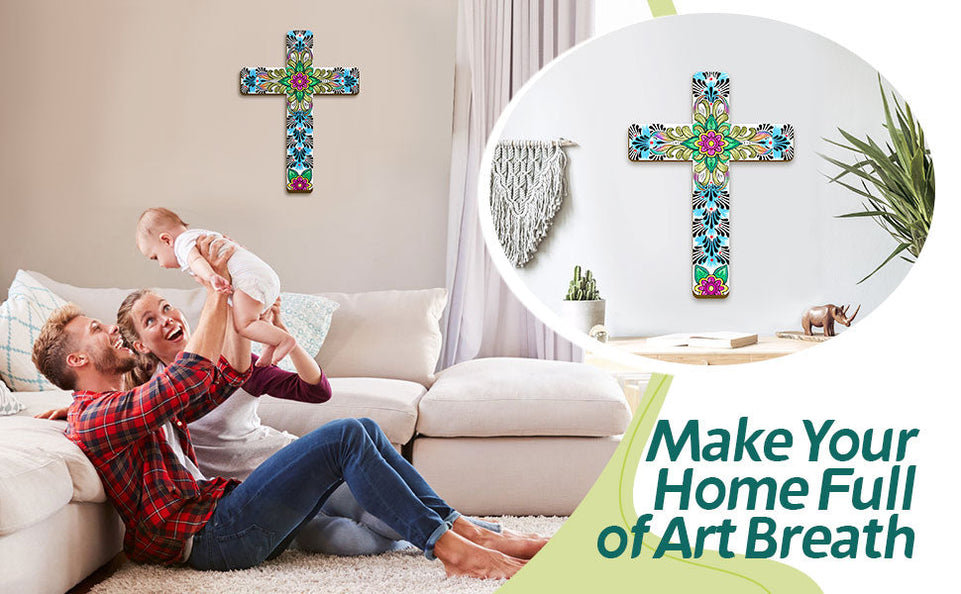 Floral Cross Wall Decor Hand Painted Decorative Inspirational Wooden Cross Spanish Style Wall Cross Mexican Art Wall Decor Mexican Crucifix for Home Room Church Decoration (Cute Style) https://www.amazon.com/dp/B09HBMJ1WQ