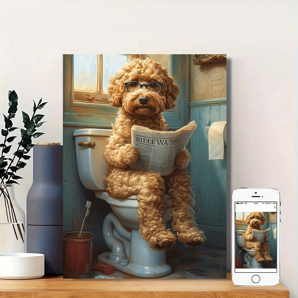1pc Goldendoodle Bathroom Canvas Wall Art - Humorous Wooden Framed Print for Restroom Decor, Modern Minimalist Pet-Themed Artwork, Ideal Gift for Dog Lovers, Unique Interior Design Accent for Living Spaces https://www.temu.com/search_result.html?search_key=601099578080164