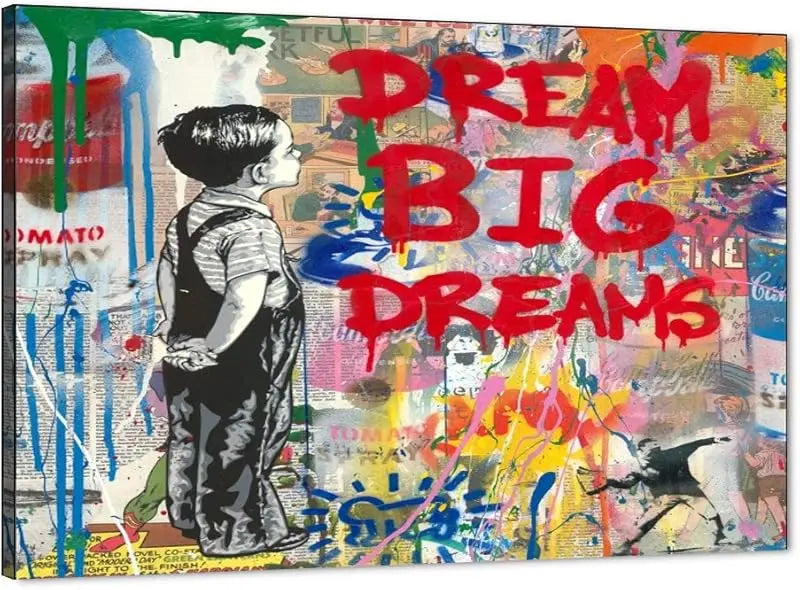 Yatsen Bridge Classic Street Art Banksy Graffiti Wall Art Behind The Curtain Posters Canvas Paintings Colorful Graffiti Pictures Prints Framed for Living Room Home Decor(36''W x 24''H) https://www.amazon.com/dp/B07ZVHB9FP