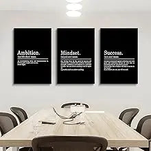 Inspirational Canvas Painting Wall Art -EPHANY ART,Mindset Quotes Prints, Success Framed Entrepreneur Poster Positive Quotes Wall Poster for Home Office Workplace (M-3pcs,12x16inchx3pcs) https://www.amazon.com/dp/B0B3J9L4QY