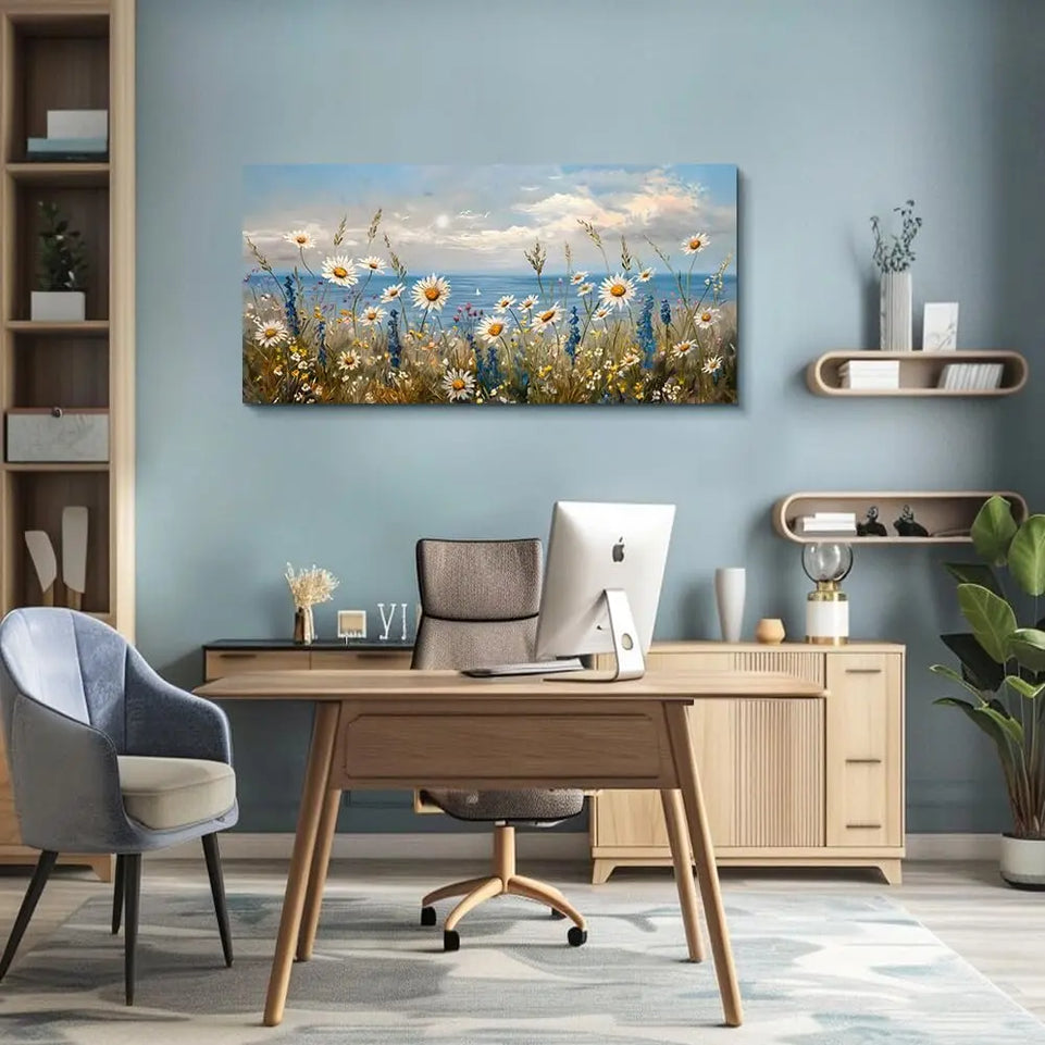 Wapluam Blue Ocean Canvas Wall Art for Living Room Wall Decor For Bedroom Bathroom Decoration Natural Seascape Painting Modern Office Wildflowers Artwork Large Pictures Home Decor Ready To Hang https://www.amazon.com/dp/B0DHZNFX84