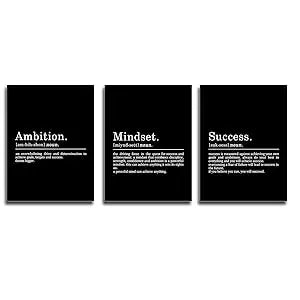 Inspirational Canvas Painting Wall Art -EPHANY ART,Mindset Quotes Prints, Success Framed Entrepreneur Poster Positive Quotes Wall Poster for Home Office Workplace (M-3pcs,12x16inchx3pcs) https://www.amazon.com/dp/B0B3J9L4QY