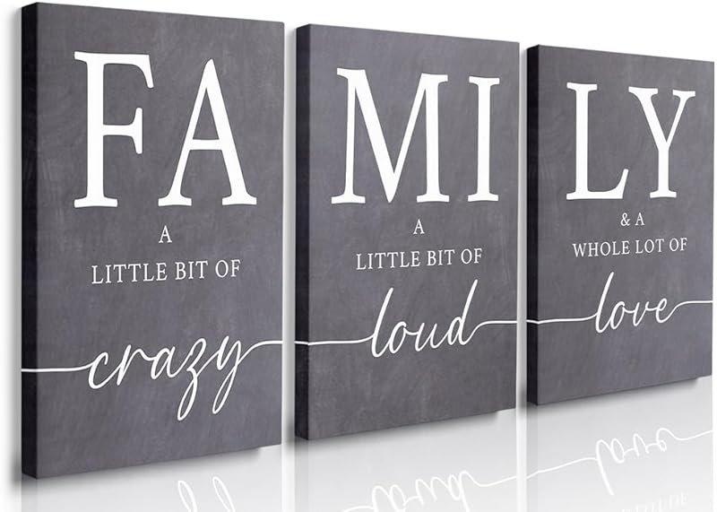 GUBIYU Home Family Wall Decor, Set of 3 Inspirational Canvas Prints Black and White Framed Canvas Art Paintings Wood Wall Decoration for Dining Room Bedroom Living Room 12"x16" https://www.amazon.com/dp/B09X196N64