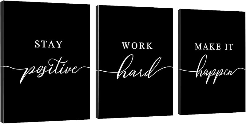 Framed Canvas Wall Art Success Quote For Office, Black Large Positive Motivational Poster, Set of 3, Execute Failure Definition, Inspirational Print (A-3pcs,12x16inchx3pcs) https://www.amazon.com/dp/B08CVF24C6
