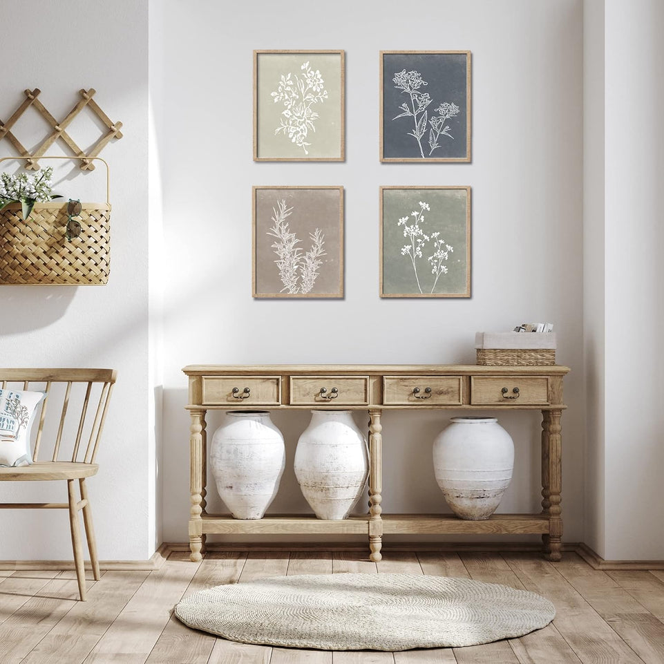 Framed Boho Wall Art Set of 4 for Wooded Minimalist Botanical Print Wall Art for Rustic Vintage Farmhouse Home Kitchen Wall Decor (Brown, 11x14) https://www.amazon.com/dp/B0BS9RNJDX