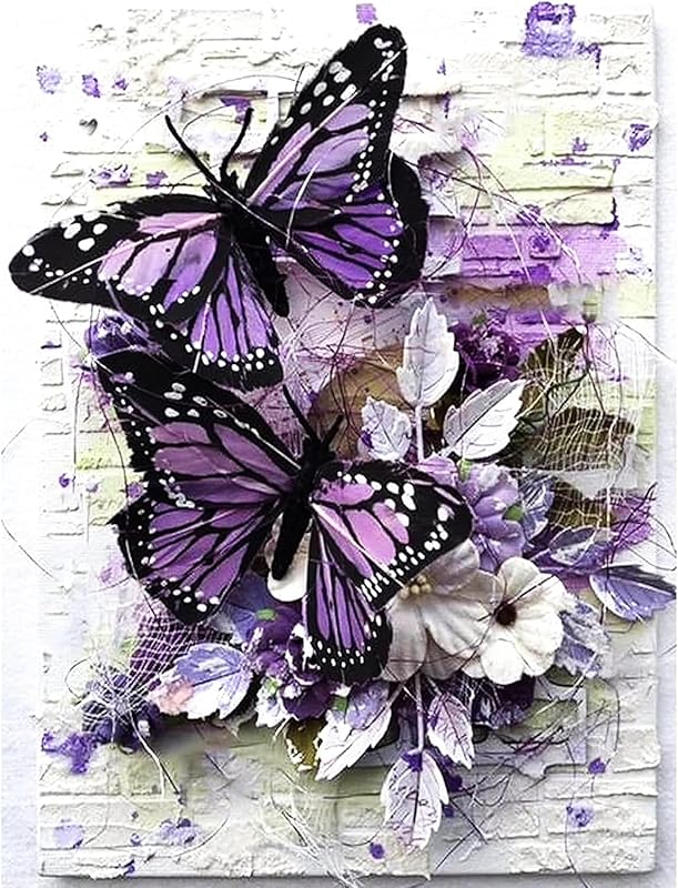 DOTZSO Painting Kits for Adults DIY 5D Round Full Drill Butterfly Flowers Diamond Art Adult 5d Diamond Painting Very Suitable for Home Leisure and Wall Decoration 11.8x15.7 (Inches) https://www.amazon.com/dp/B09FF26874