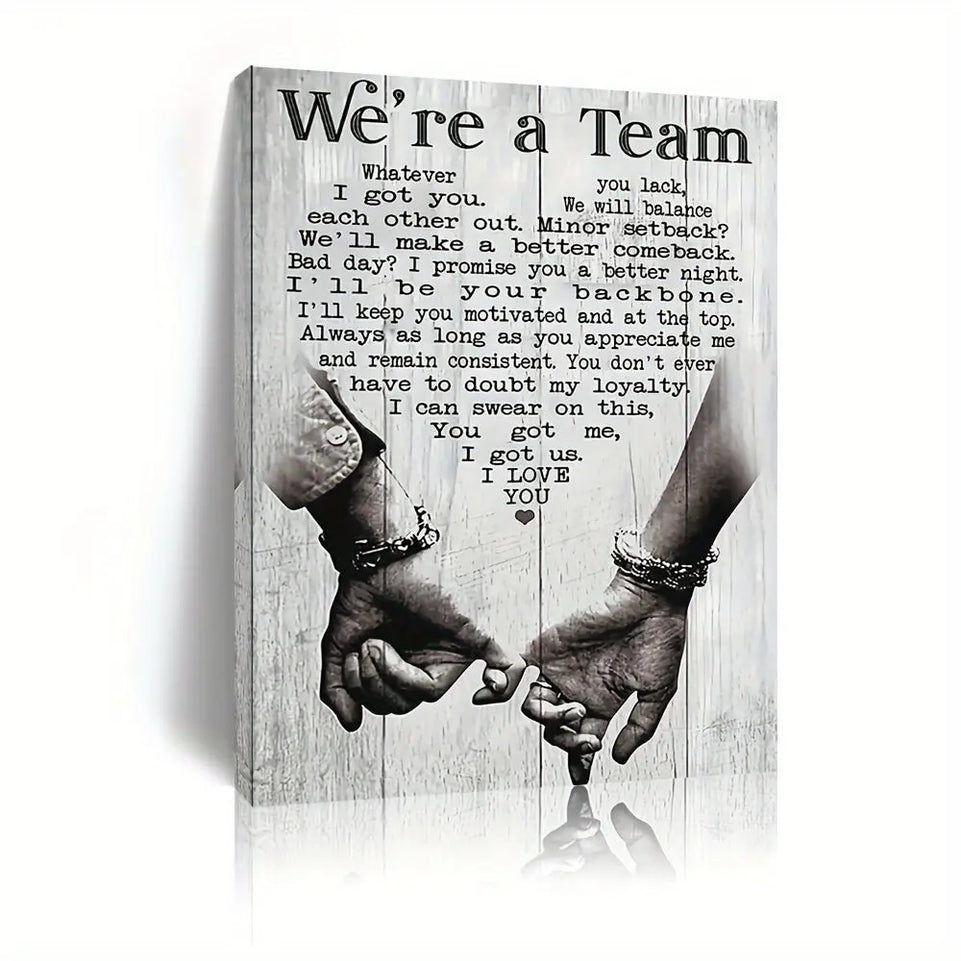 We're A Team Wooden Framed 1pc Canvas Painting - Whatever You Lack I Got You Wall Art - Bedroom Office Room Decor Out Of The Box June Wall Art