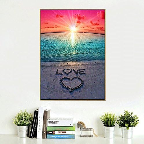KTCLCATF Diamond Painting Beach by Number Kits,Sunset Love Diamond Art Kit Paint for Adults Beginner Full Drill Diamond Paintings Crystal Rhinestone Picture Arts Craft for Home Wall Decor Gift 16X12in https://www.amazon.com/dp/B07C2GDC1Q