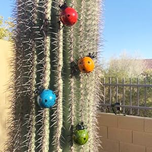 GIFTME 5 Metal Garden Wall Art Decorative Set of 4 Cute Ladybugs Outdoor Wall Sculptures https://www.amazon.com/dp/B07HF2Z653