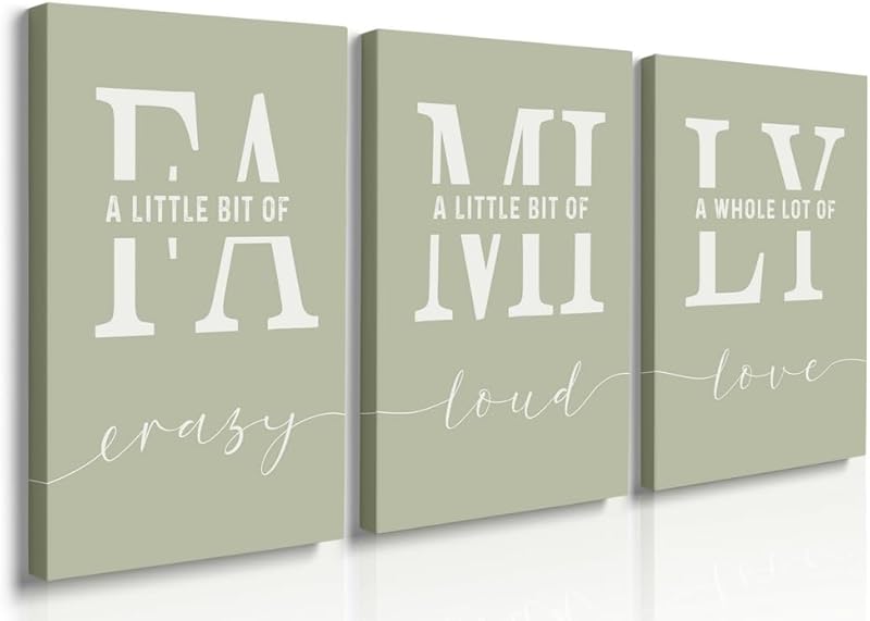 GUBIYU Home Family Wall Decor, Set of 3 Inspirational Canvas Prints Black and White Framed Canvas Art Paintings Wood Wall Decoration for Dining Room Bedroom Living Room 12"x16" https://www.amazon.com/dp/B09X196N64