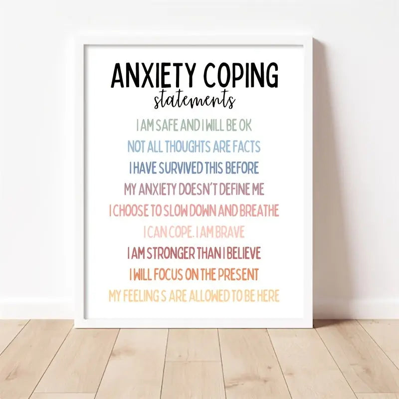 Calm & Focused: Anxiety Relief Office Decor - 8x10" Relax-Inspired Poster for Mental Health, Emotional Regulation & Stress Management, Perfect for Room Decor June Wall Art