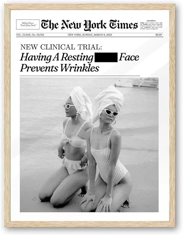 iHery Framed Trendy NewsPaper Wall Art,12x16in Canvas Wall Art,Beige Oak Wood Frame,Retro Vintage New York Magazine Headline News,Woman Searches For Where Men Get The Audacity,Bedroom Décor 1Pack https://www.amazon.com/dp/B0CH4DTS4L