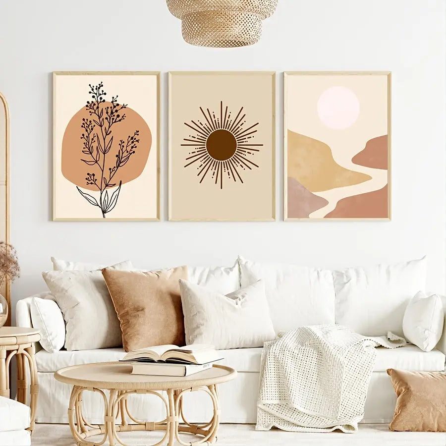6pcs/Set, Boho Landscapes Painting Canvas Wall Art Picture Print Home Decor, 11.8*15.7inch June Wall Art