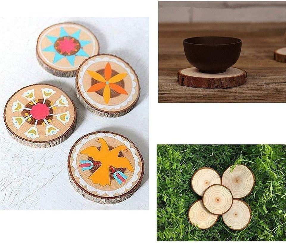 Unfinished Natural Wood Slices 20 Pcs 3.5-4 inch Craft Wood kit Circles Crafts Christmas Ornaments Rustic Wedding Decoration DIY Crafts with Bark for Crafts https://www.amazon.com/dp/B07QSH1T32