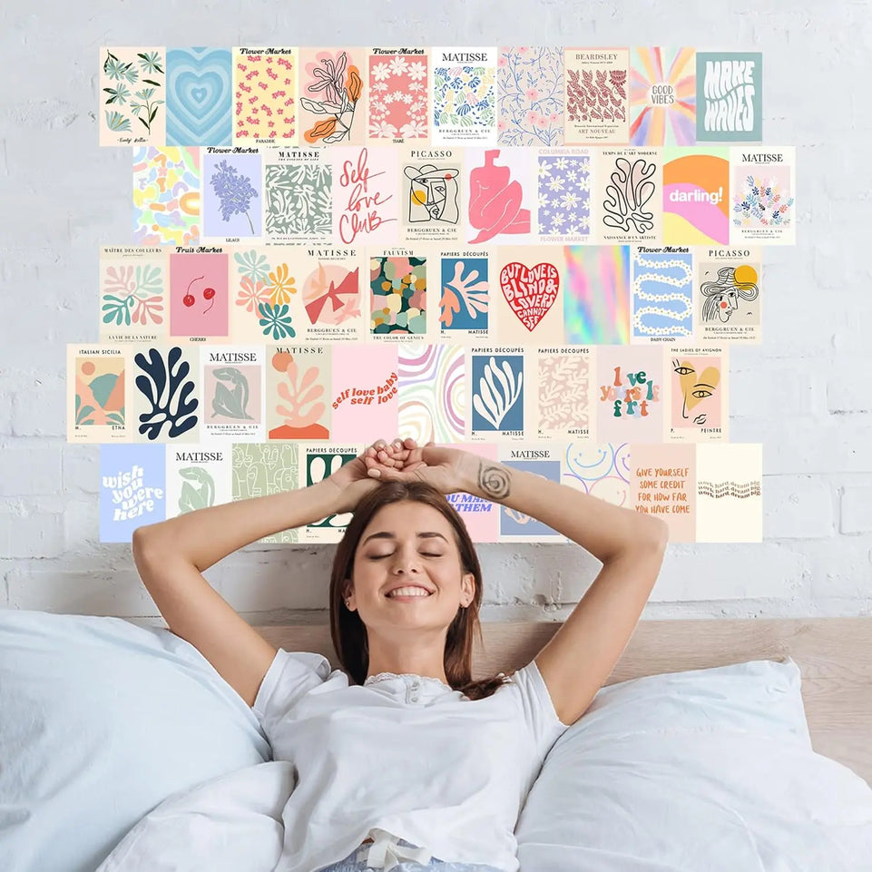 Danish Pastel Room Decor Aesthetic, 50pcs, Wall Decor Posters for Bedroom, Wall Collage Kit Aesthetic Pictures for Dorm Decor for Teen Girls Preppy Stuff https://www.amazon.com/dp/B09NGP2CY6