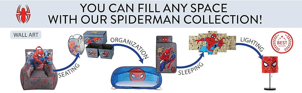 Idea Nuova Spider-Man LED Canvas Wall Art, Children's Home Décor, Bedroom, Spiderman / Blue, 11.50" x 15.75" https://www.amazon.com/dp/B017EPF34G