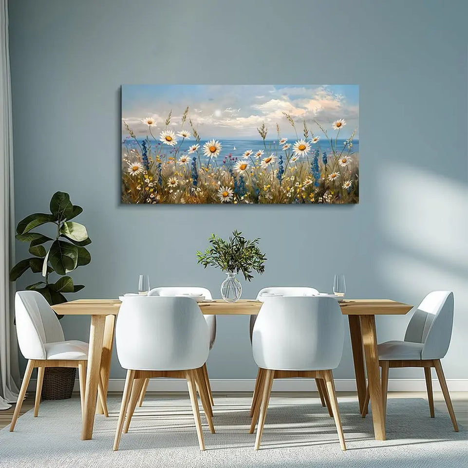 Wapluam Blue Ocean Canvas Wall Art for Living Room Wall Decor For Bedroom Bathroom Decoration Natural Seascape Painting Modern Office Wildflowers Artwork Large Pictures Home Decor Ready To Hang https://www.amazon.com/dp/B0DHZNFX84