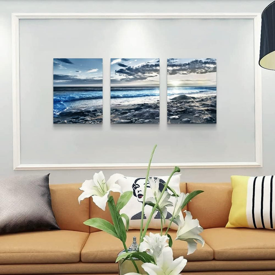 Lapremoly Canvas Wall Art For Living Room Farmhouse Wall Decor For Bedroom Office Wall Decoration Blue Beach Wall Painting Ocean Sea Wave Pictures Poster Print Artwork Room Home Walls Decor 3 Piece https://www.amazon.com/dp/B0BKZXPF6N