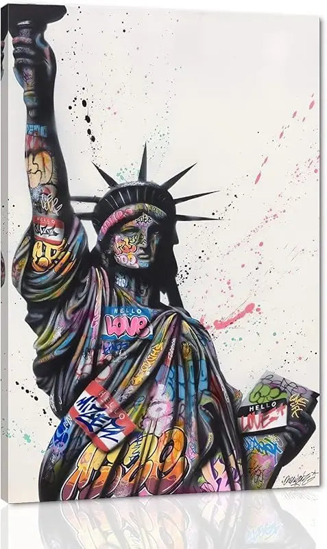 Yatsen Bridge Classic Street Art Banksy Graffiti Wall Art Behind The Curtain Posters Canvas Paintings Colorful Graffiti Pictures Prints Framed for Living Room Home Decor(36''W x 24''H) https://www.amazon.com/dp/B07ZVHB9FP