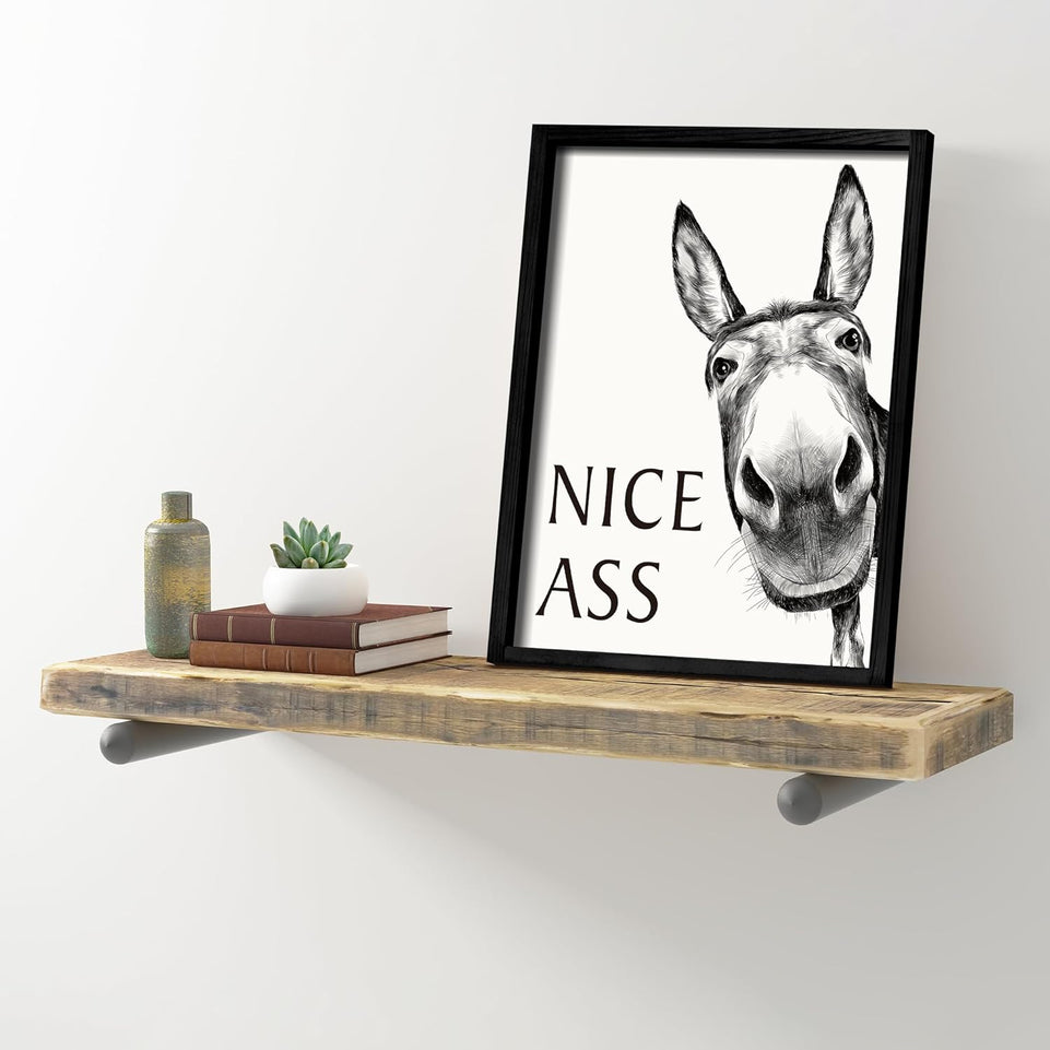 Heiple Framed Bathroom Art Bathroom Wall Decor Farmhouse Home Bathroom Decor Sets Vintage Funny Wall Art Bathroom Signs (11"x14" Black Framed, Donkey) https://www.amazon.com/dp/B0CGRGT7J3