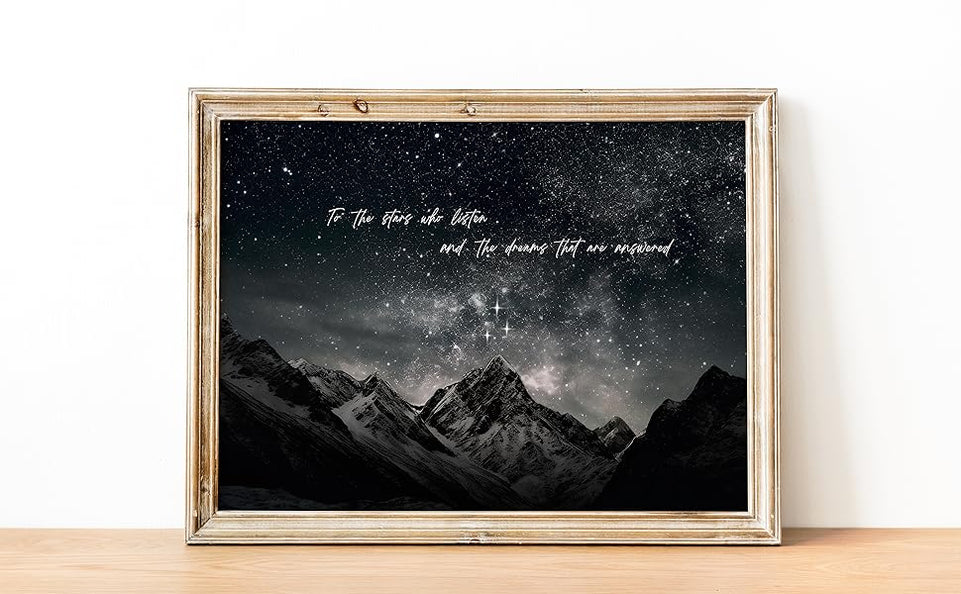 TwoDays Fantasy Books Merchandise Room Decor, To The Stars Who Listen Wall Art Prints For Bookish Gifts, City Of Starlight Poster For Library.(12" X 16", UNFRAMED) https://www.amazon.com/dp/B0CM6F3Z8L