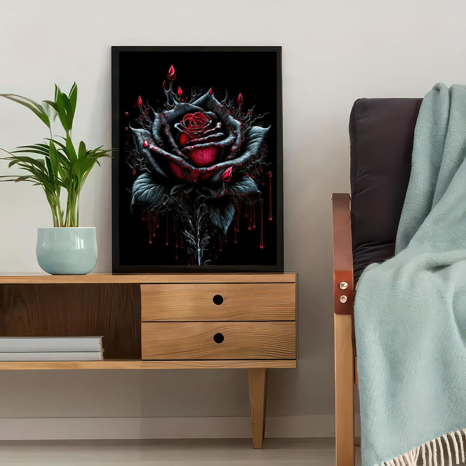 1pc Vintage Art Canvas Painting, Blood Rose Flower Painting On Canvas Wall Art, Artwork Wall Painting For Bathroom Bedroom Office Living Room Home Wall Decor, No Frame https://www.temu.com/search_result.html?search_key=601099518695522