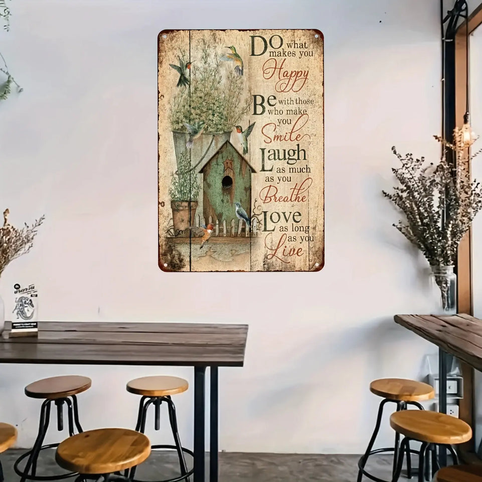 1pc, Gather Here With Grateful Hearts Vintage Metal Tin Sign (8 "x12"/20 Cm *30 Cm)Metal Tin Sign Vintage, Metal Tin Sign For Room, Signs Funny Vintage Outside, Aluminum Signs For Outdoors, Signs For Home Decor, Bar Home Deco June Wall Art