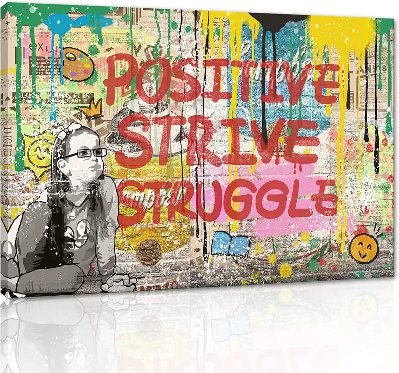Yatsen Bridge Classic Street Art Banksy Graffiti Wall Art Behind The Curtain Posters Canvas Paintings Colorful Graffiti Pictures Prints Framed for Living Room Home Decor(36''W x 24''H) https://www.amazon.com/dp/B07ZVHB9FP