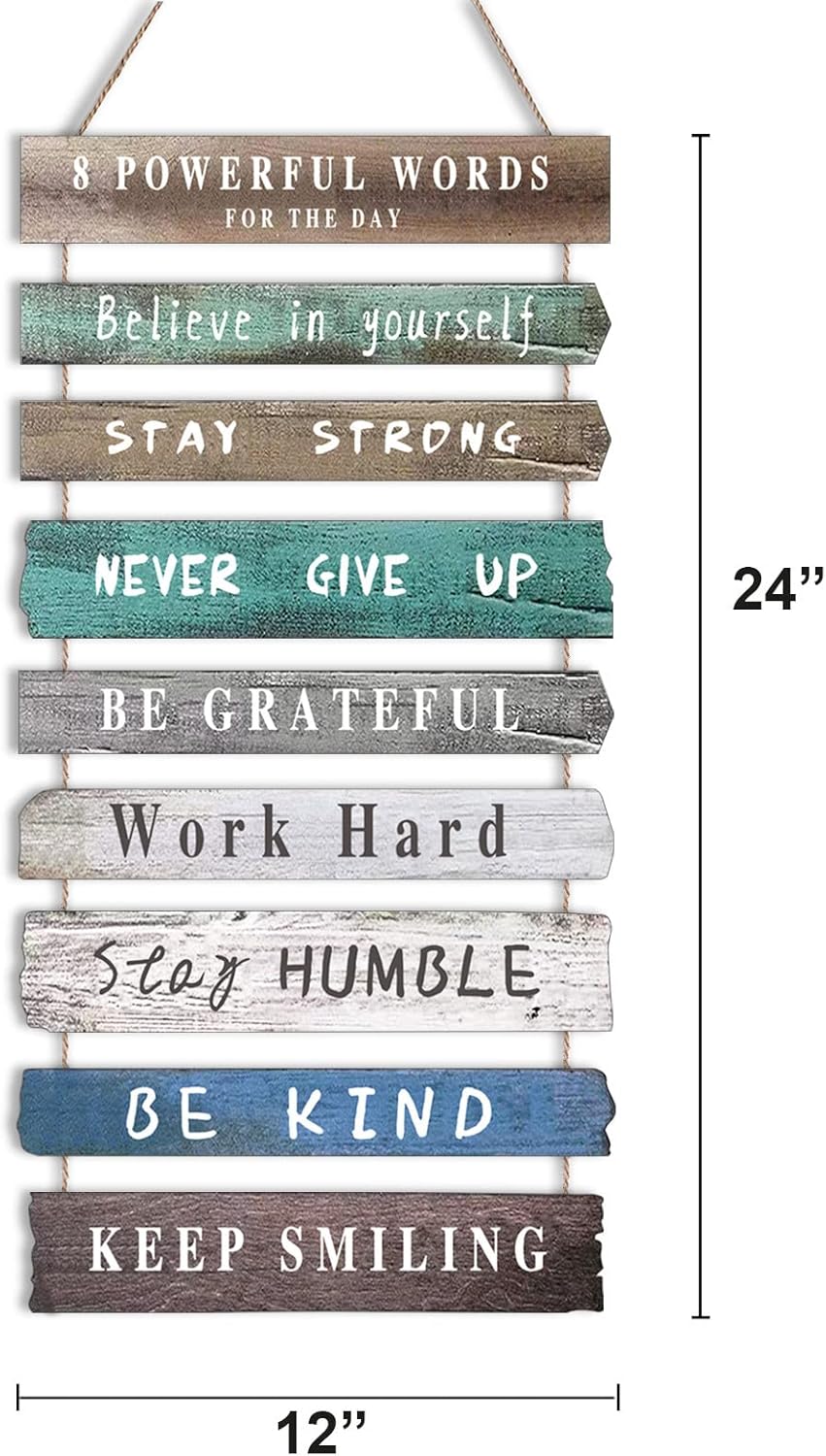 Inspirational Wall Art Decor for Office, Wooden Rustic Hanging Motivational Wall Art Decoration Sign, Inspiring Positive Quotes Wall Art for Home Living Room Bedroom Bathroom Classroom Gym 12"x24" https://www.amazon.com/dp/B09M7DPBZW